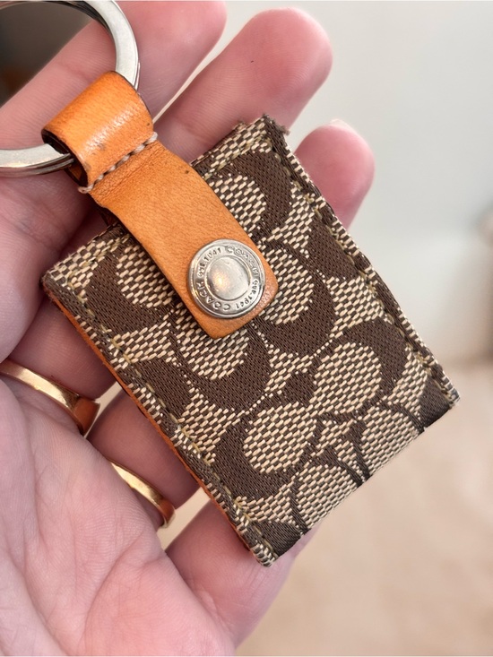 COACH Vintage Picture Frame Bag Charm In Signature Canvas